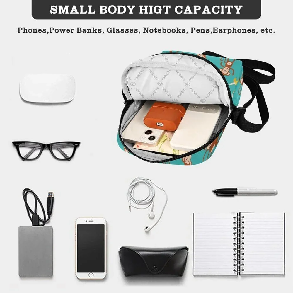 Small Polyester Crossbody Bag Women Men Compact Travel Daily Use